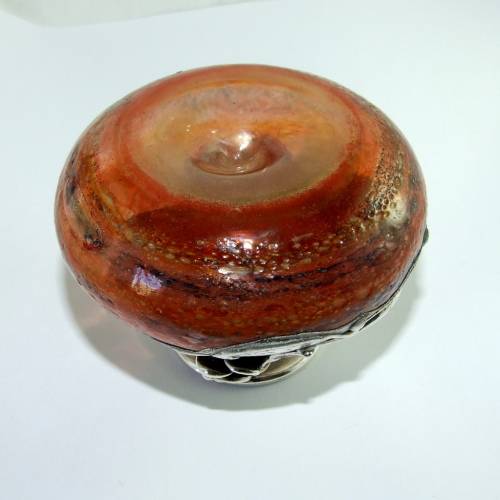 Silver Overlaid Glass Perfume Bottle