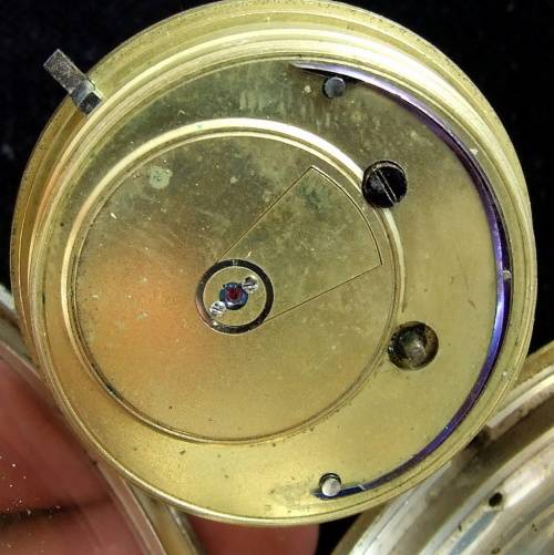 Antique hallmarked silver case with Kirner Bros. Oxford fusee,  wind key pocket watch, 1884 Working.