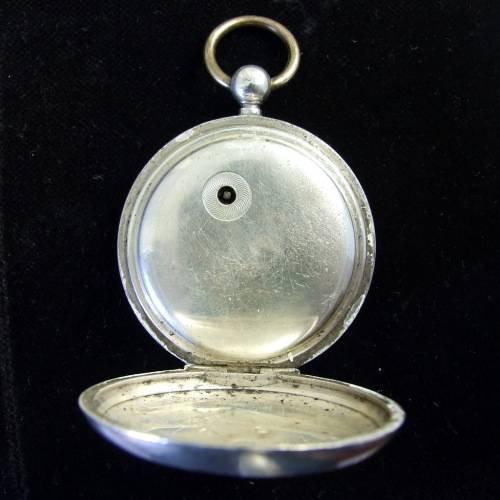 Antique hallmarked silver case with Kirner Bros. Oxford fusee,  wind key pocket watch, 1884 Working.