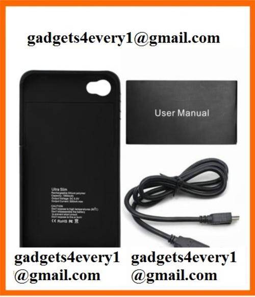 IPHONE 4 - 4s BATTERY CHARGER CASE EXTERNAL POWER PACK BACKUP BATTERY