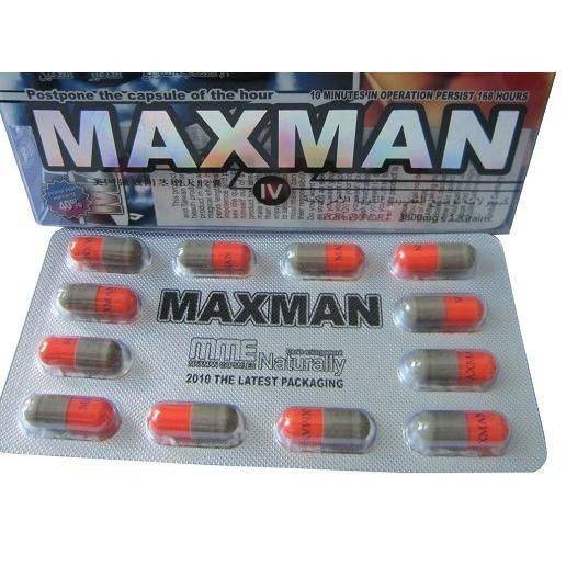 New MaxMan IV - Super Male Erection Capsules (1 Box) 12 x 3800mg