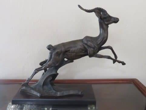 Signed Arend Eloff Acrylic Casting of an Impala