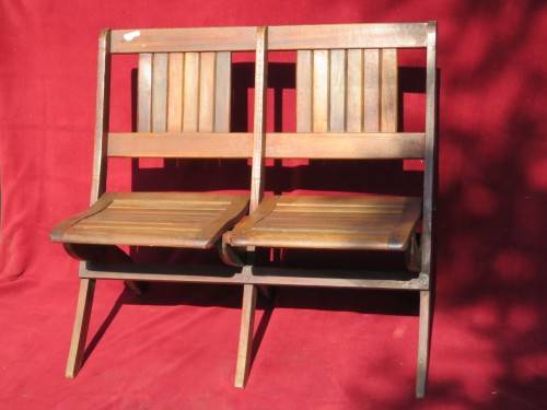 Vintage two seater folding church chair