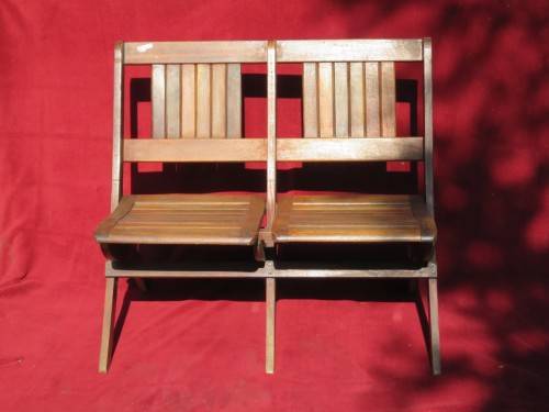 Vintage two seater folding church chair