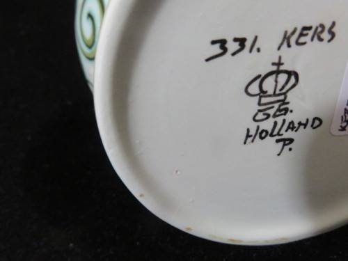 Kers (Gouda) floral porcelain ewer.