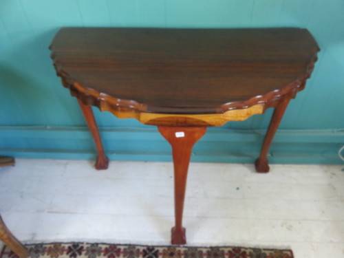 Mahogany demilune table