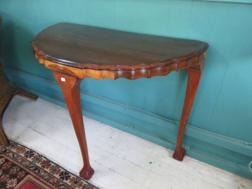 Mahogany demilune table