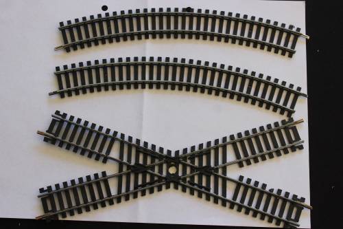 Lima H0 1:87 crossing and 2 curves, new-silver rails, new never used