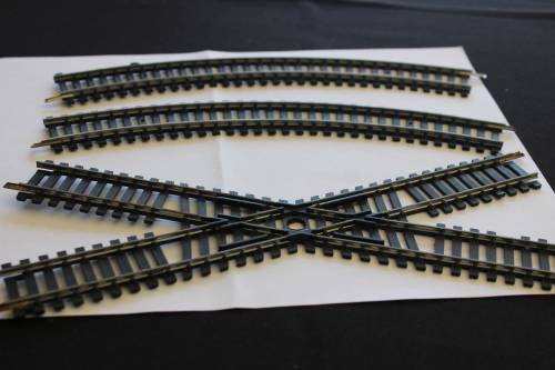 Lima H0 1:87 crossing and 2 curves, new-silver rails, new never used