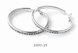 Large Hoops with Clear Crystal Inlay