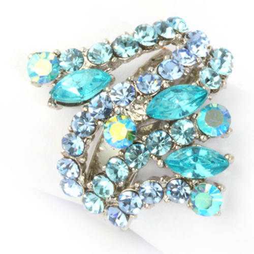 Mia Sorella adjustable ring.  Beautiful designed ring with blue crystals.