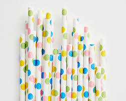 Pastel Polka Dot Straws (25)