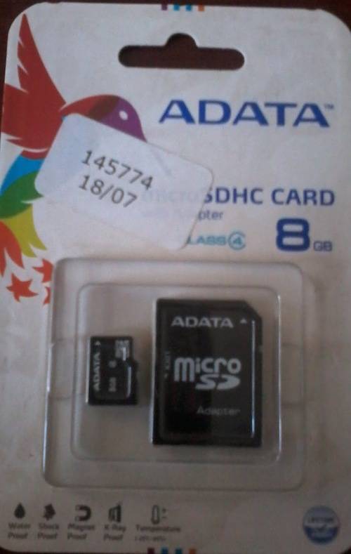 ADATA 8GB Class 4 microSDHC Card w/Adapter