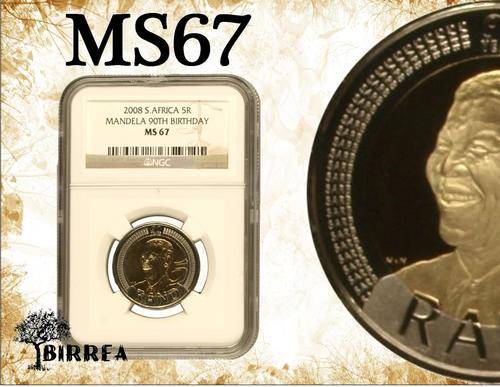 2008 Nelson Mandela 90th Birthday MS67 R5 coins (NGC Graded)