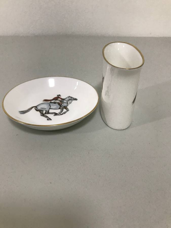 Royal Worcester Toothpick and small plate Fine bone china 20th century set of