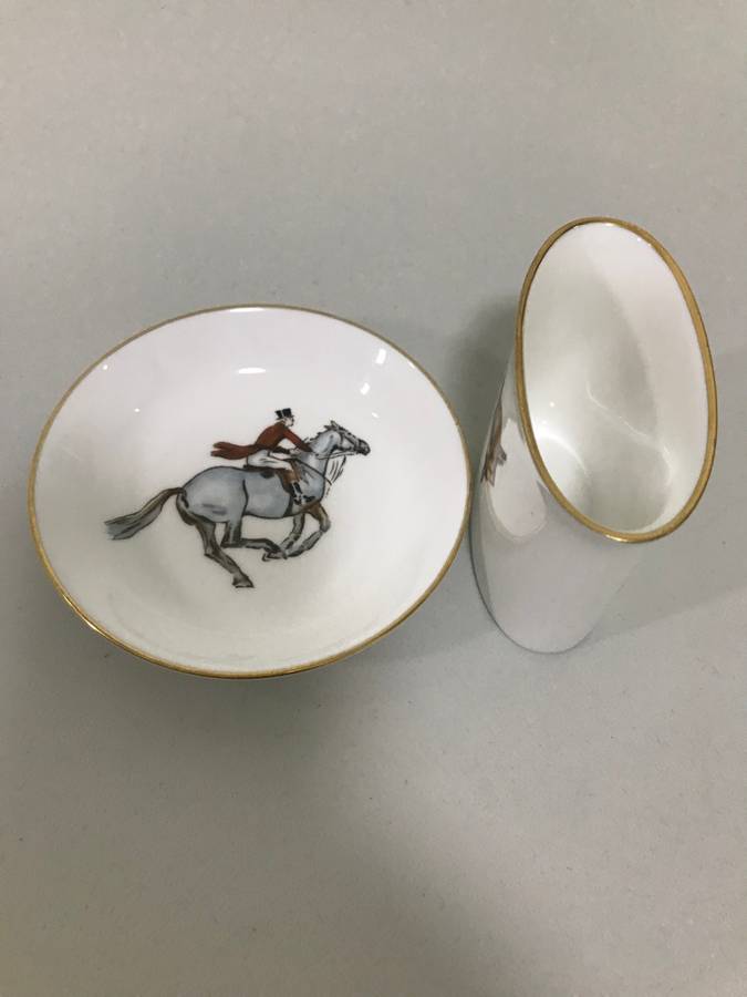 Royal Worcester Toothpick and small plate Fine bone china 20th century set of
