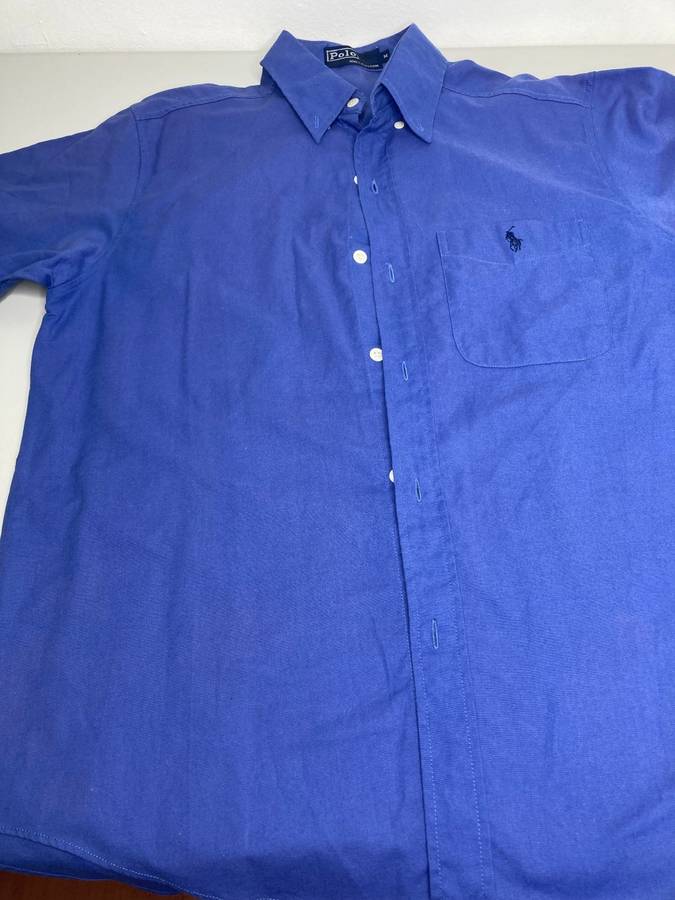 Polo Short sleeve Men shirt Blue Medium
