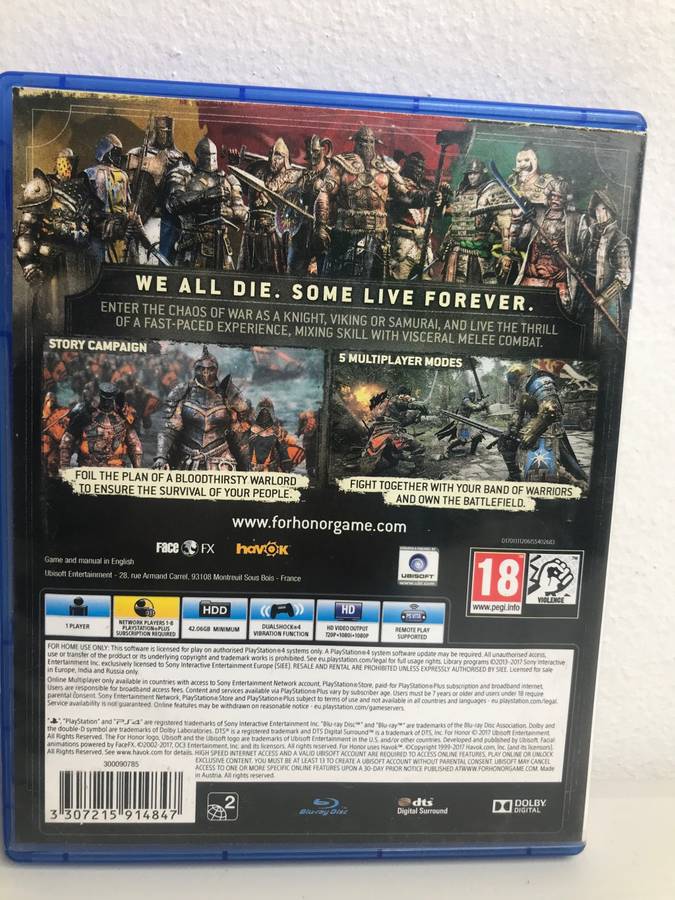 PS4 For Honor GAME