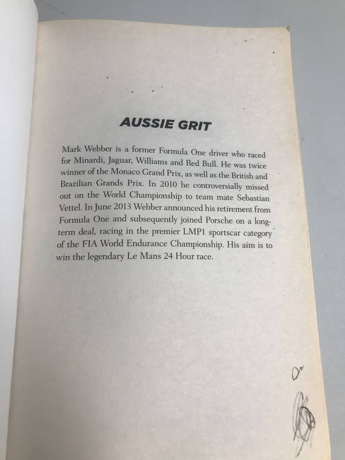 Book Mark Webber Aussie Grit: My Formula One Journey