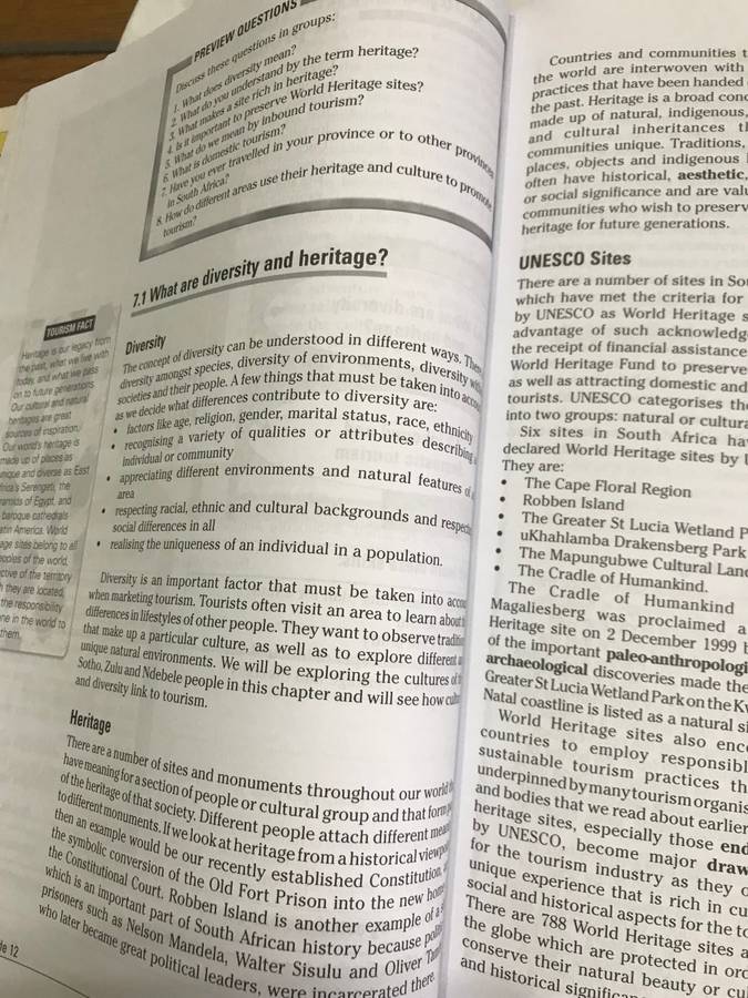 Grade 12 Tourism FOCUS