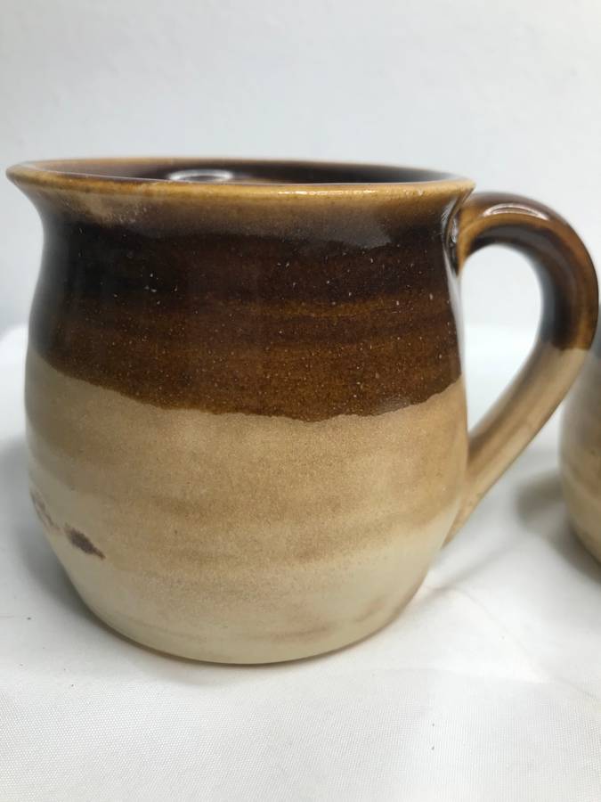 Hand made Glazed Mug 2 available signed and numbered at bottom Glossy Brown