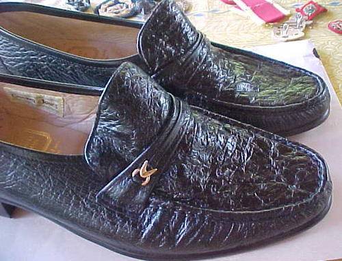 CROCKETT & JONES - BLACK OSTRICH SHOES SIZE 8 NEW IN BOX - PRICED TO SELL