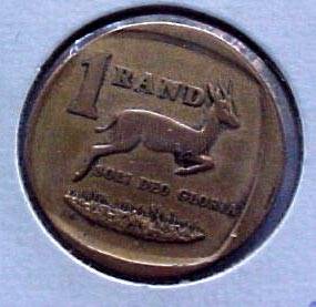 SOUTH AFRICA ONE RAND 1997 BADLY STRUCK COIN WRONG METAL