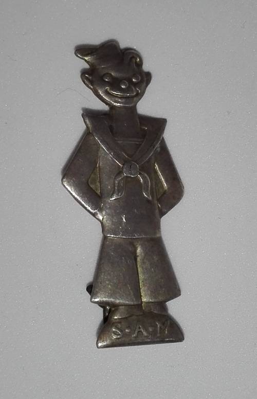 South African WWII 1940-42 "Sailor SAM" Navy Fundraising Patriotic badge