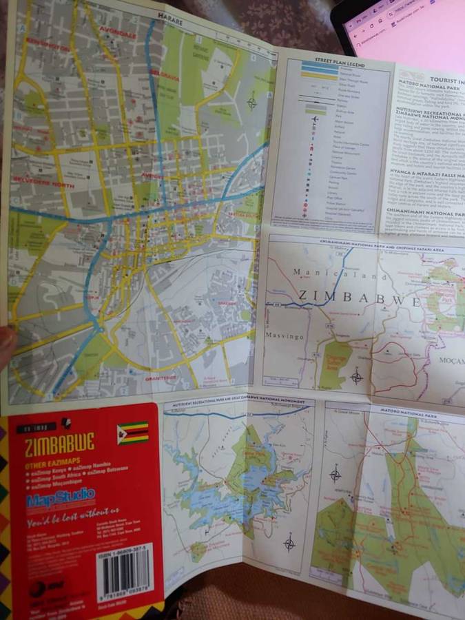 Zimbabwe Map - Eazimap - circa 1997