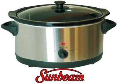 Sunbeam 3.5 Litre Slow Cooker - Toughened Glass Lid & Ceramic inner pot