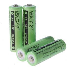 4x AA Rechargeable Battery 2200mAh Ni-MH Rechargeable Batteries