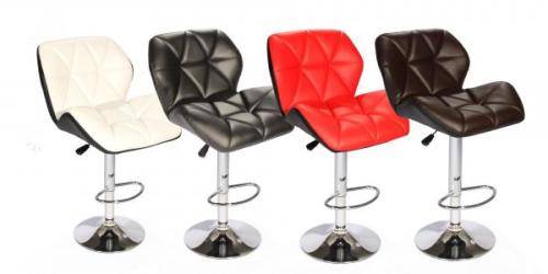 Hazlo Modern Adjustable Swivel Faux Leather Kitchen Bar Stool Chair | Set of 2