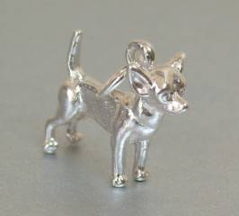 STERLING SILVER CHIHUAHUA DOG CHARM