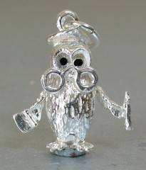 STERLING SILVER MOVING THE WISE OLD OWL CHARM