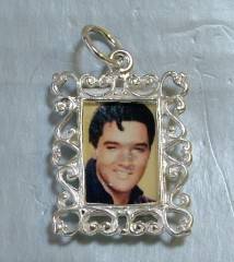 STERLING SILVER ELVIS PHOTO FRAME CHARM