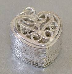 STERLING SILVER OPENING HEART RING BOX CHARM