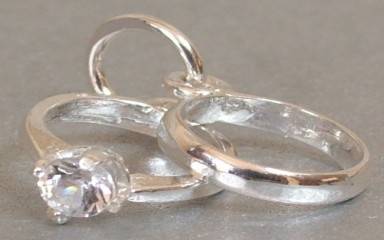 STERLING SILVER WEDDING & ENGAGEMENT RINGS CHARM