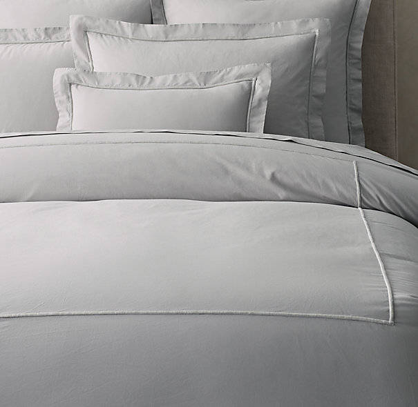 **FREE DELIVERY: 100% Pure Cotton Percale Satin Stitch Oxford Duvet Cover Set (King)**
