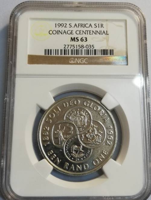 1992 NGC MS63 Silver R1 Coinage centennial