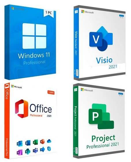Windows 11 Pro + Office 2021| Project Pro 2021| Visio Pro 2021