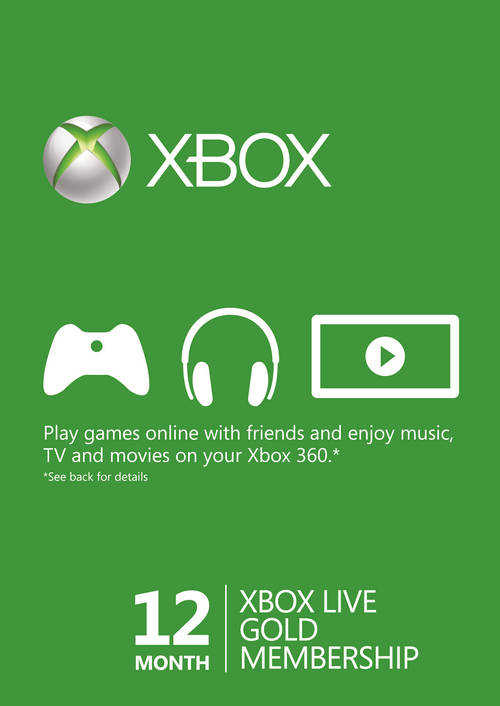 12 Month Xbox Live Gold Membership
