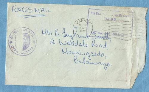 Rhodesia 1979. Rhodesian Forces Mail Envelope.See Desc, Value R 66.00 View scans