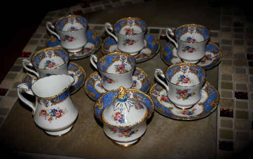 Vintage 15 Pc PARAGON Fine Bone China Tea set Rd.no744170-England -6 Duo sugar pot and creamer