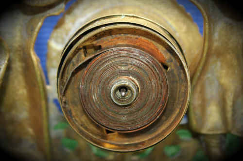 Antique Solid Brass Clock (not working) United Clock Company Great Britain.need repairs