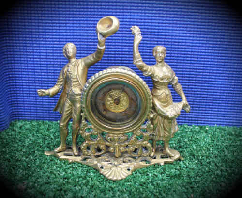 Antique Solid Brass Clock (not working) United Clock Company Great Britain.need repairs