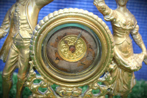 Antique Solid Brass Clock (not working) United Clock Company Great Britain.need repairs