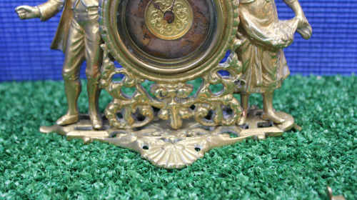 Antique Solid Brass Clock (not working) United Clock Company Great Britain.need repairs