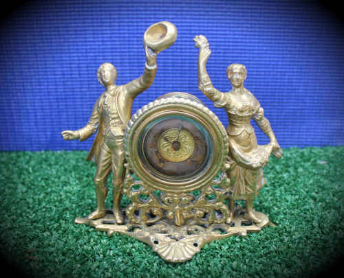 Antique Solid Brass Clock (not working) United Clock Company Great Britain.need repairs