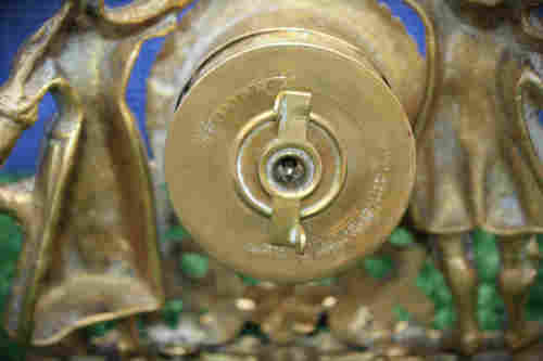 Antique Solid Brass Clock (not working) United Clock Company Great Britain.need repairs