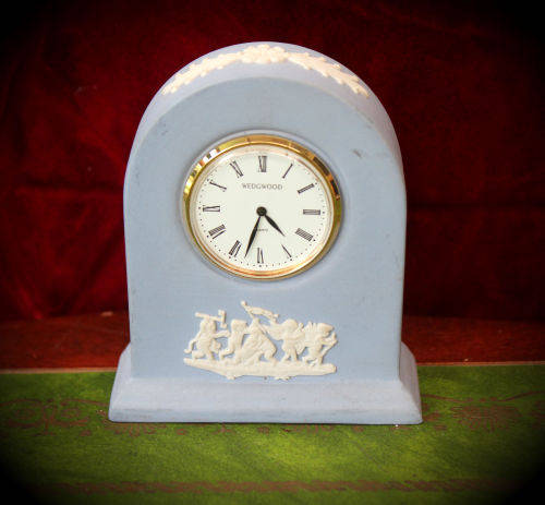Wedgewood Jasper ware Clock 85mm x75mmx28mm